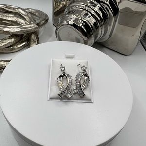 Stainless Steel and Cubic Zirconia Earring Earrings‎ NEW